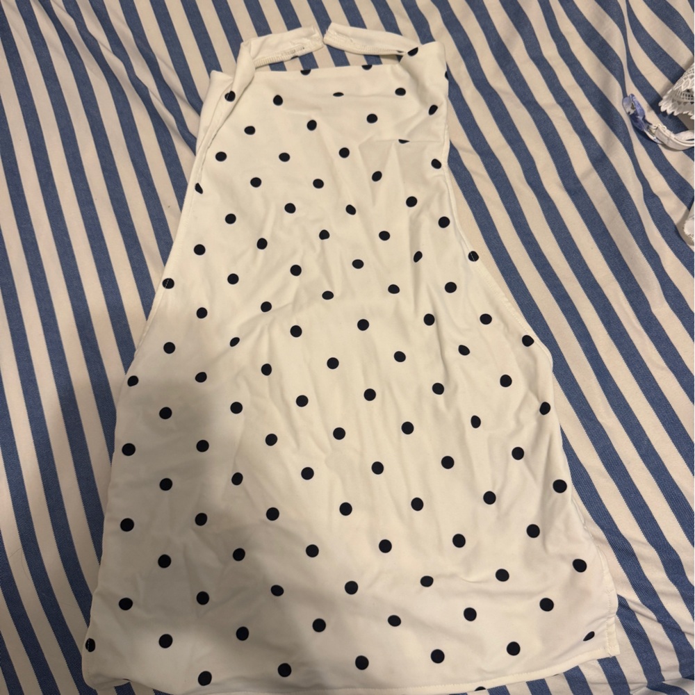 White Polka Dot Halter Top